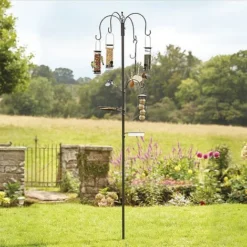 Bird Feeding Station With 4 Bird Feeders