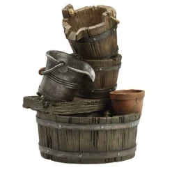 Cascading Barrel Water Feature And Planter -Lallatros Shop G139381000x1000