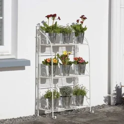 Three-tier Highbury Folding Metal Plant Stand -Lallatros Shop G2663 2