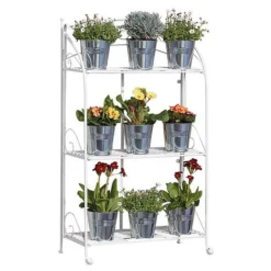 Three-tier Highbury Folding Metal Plant Stand -Lallatros Shop G2663 5