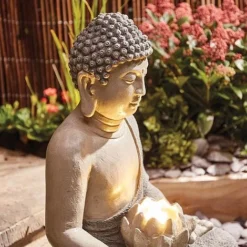 Serenity Lotus Buddha Water Feature -Lallatros Shop G2746 3