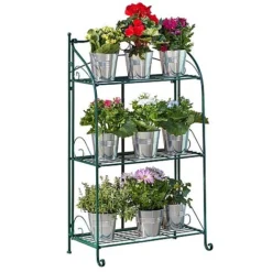 Three-tier Highbury Folding Metal Plant Stand -Lallatros Shop G3438 2