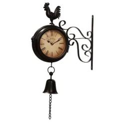 Wall Mounted Metal Rooster Clock -Lallatros Shop z G26252