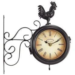 Wall Mounted Metal Rooster Clock -Lallatros Shop z G26253
